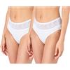 Bellivalini Slip Donna Mutande Cotone in Pizzo BLV50-196 (2Pack-BiancoBianco, M)