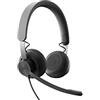 Logitech Zone Microfono auricolare cablato, adattatore da USB-C a USB-A, grafite