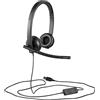 Logitech H570e Cuffie Cablate, Cuffie Mono con Microfono Cancellazione di Rumore, USB, Controlli ‎in Linea con Pulsante Disattiva Audio, Indicatore LED, Compatibili Con PC/Mac/Laptop - Nero