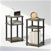 Furinno JUST Comodino set di 2, 3-Tier Turn-N-Tube Comodino, Toolless Tavolini da comodino, Tavolino da salotto, Tavolino laterale con Open Storage per camera da letto, soggiorno, rovere francese