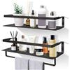 Uten 2 Pezzi Mensole da Muro Alluminio Spaziale, 40CM Lungo Mensole da Parete con Portasciugamani, Design Moderne, Per Cameretta Cucina Salotto Bagno
