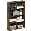 Furinno Basic Libreria a 4 Ripiani, Scaffale, Organizzatore, 6 x 24 x 35, Pino Ambra