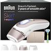 Braun Skin I·Expert Epilatore Luce Pulsata Smart, 4 Testine, PL7387 Oro