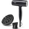 BaByliss Midnight Shine Phon Capelli Leggero - Diffusore per Asciugacapelli, Potente ed Elegante da 2100W, Ionico Anti-Crespo, 3 Impostazioni di Calore e 2 di Velocità, D590DE