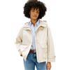 Tommy Hilfiger Donna Parka Cotton Nylon Utility Short con Cappuccio, Avorio (Light Silt), XS