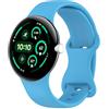 MELEJIA Cinturino Silicone Compatibile con Google Pixel Watch 4 41mm/3 41mm/Watch 2/1, Ricambio Cinturino, Regolabile Sportiva Cinturini-Azzurro
