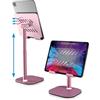 COOPER TabHolder, Supporto Tablet Regolabile in Altezza 7-10", Stand iPad da Scrivania Premium, Supporto Portatile per Monitor 15,6-17" con Inclinazione 270°, per iPad, Kindle, Samsung - Rosa lavanda