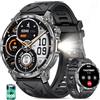SLOKSFil Smartwatch Uomo con 1000mAh, Orologio Intelligente Fitness con Chiamate Bluetooth, 1.7" Militari Smart Watch Tracker 110+ Modalità Sportive Cardiofrequenzimetro Sonno per Android iOS (Silicone)