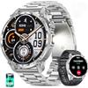 SLOKSFil Smartwatch Uomo con 1000mAh, Orologio Intelligente Fitness con Chiamate Bluetooth, 1.7" Militari Smart Watch Tracker 110+ Modalità Sportive Cardiofrequenzimetro Sonno per Android iOS (Acciaio Argento)