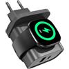ACEQINGSE Caricatore 3 in 1 per Fitbit Sense/Sense 2 /Versa 4/3/Ace LTE, Google Pixel Watch 3/2, PD 25 W USB C ricarica rapida Dual Port Caricatore da parete Block, Travel Essential Charge per iPhone, Samsung