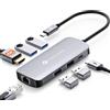 NOVOO Mulitport - Adattatore USB C a Ethernet, 7 in 1, Hub USB C a HDMI 4K, 100 W PD, porta di ricarica, USB x 4, USB C Hub per MacBook Pro MacBook Air Chromebook