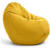 Bruni Classico S giallo - Pouf per bambini a forma di goccia, small pouffe e pouf poltrona per camera per bambini e soggiorno, beanbag chair interno ed esterno