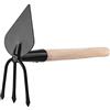 Garronda Doppia Zappa da Giardino a Forma di Cuore con Tridente Piccola Zappa con Rastrello GD-0007 (Zappetta per erbacce: nera, a forma di cuore)