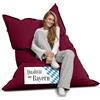 Bruni Pouf gigante Caree in Bordeaux - Pouf rettangolare XXL con imbottitura da 140 x 180 cm e 400 l, Bean-Bag con fodera interna, sacco reclinabile, fodera rimovibile, per interni ed esterni, dalla
