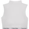 Calvin Klein Donna Bralette Lightly Lined con Collo Alto, Bianco (White), XL