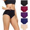 wirarpa Mutande Donna Slip Vita Alta Culotte in Cotone (Multicolor04-Pacco da 5, XS)