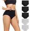 wirarpa Mutande Donna Culotte Vita Alta Slip Cotone Mutantina Elastiche Pantaloncini Post Parto Pacco da 5 Taglia XS
