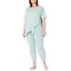 Amazon Essentials Pigiama in Cotone per maternità e Allattamento Donna, Azzurro Opaco, XS