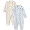 Amazon Essentials x Sofia Grainge Body a Maniche Lunghe in Jersey di Cotone Elasticizzato con Colletto a Volant Unisex - Bambini e ragazzi, Confezione da 2