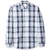 Amazon Essentials Camicia in Popeline a Maniche Lunghe Slim Uomo, Bianco Blu Marino Motivo Quadri Grandi, XS
