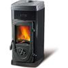 Nordica Extraflame Stufa a Legna Nordica EXTRAFLAME Super Junior NERA con Rivestimento in Acciaio Smaltato, Classe A, 5 KW
