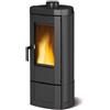 Nordica Extraflame Nordica Stufa a Legna Candy 4.0 in Ghisa Smaltata Nero Antracite 4 Stelle Classe A+ Extraflame