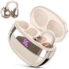 Caijin Cuffie a Clip Open-Ear Bluetooth Wireless, Bluetooth 6.0, Auricolari Sport con Clip Aperta, 60h Autonomia, Ricarica Rapida USB-C, Leggeri e Comodi da Indossare, Sport, Ufficio & Fitness, Bianco