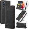 Phoona Cover per Samsung Galaxy S21 5G con 1 Vetro Temperato, Custodia Portafoglio Pelle PU Alta Qualità [Blocco Rfid][Antiurto][Magnetica][Porta Carte][Funzione Supporto] Libro Case Nero