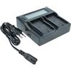 vhbw caricabatterie duale compatibile con Panasonic AG-DVX100AP, AG-DVX100B, AG-DVX100BE camera - Stazione di ricarica con display