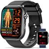 BANLVS 2026 Smartwatch Uomo Salute, ECG/HRV/BMI, Pressione Sanguigna, 1,96 AMOLED Display Orologio Fitness, 24H Frequenza Cardiaca SpO2 Sonno, 140+ Sport, Temperatura, Android iOS Nero