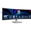 Philips Monitor 49B2U5900C 49 pollici Curvo 5120x1440, DQHD, 75Hz, VA Panel, 4ms GtG, USB Hub Speakers, Height Adjustment, (HDMI2x 2.1 TMDS DP 1x 1.4) HDR400, Grigio Antracite