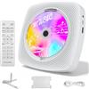 WOLFANG Lettore CD portatile WDV04 per casa e outdoor, Bluetooth con altoparlanti, batteria ricaricabile 4000 mAh, radio FM, USB, telecomando, montaggio a parete e supporto da tavolo