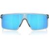 Oakley Occhiali da sole per uomo e donna, OO9285 Helux, con filtro luce blu, con lenti PRIZM, compatibili con cuffie, Stonewash trasparente/Prizm Sapphire, 61