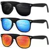 DEMIKOS Occhiali da sole da uomo occhiali da sole polarizzati per le donne lenti a specchio retrò alla moda per guida pesca protezione UV400, Lente a specchio grigia/blu ghiaccio A01/lente a specchio