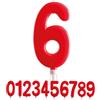 dekora - Candeline Compleanno Gigante Numero 6 Rossa 15 cm per Torta, Candeline Compleanno Numeri, Decorazione per Torta di Compleanno e Feste per Bambini