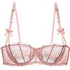 HLYLDL Reggiseno a Balconcino in Pizzo a Rete Sheer Push Up Plus Size Sexy 1/2 Tazze Ferretto Reggiseni sfoderati Reggiseno per Tutti i Giorni