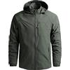 Vhersily Giacca Softshell da Uomo da Esterno Antivento Sportivo Leggero a Vento Giubbotto da Trekking Montagna Impermeabile con Cappuccio Staccabile per Ciclismo Calcio Running Moto, Palestra, Pesca