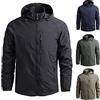 Vhersily Giacca Softshell da Uomo da Esterno Antivento Sportivo Leggero a Vento Giubbotto da Trekking Montagna Impermeabile con Cappuccio Staccabile per Ciclismo Calcio Running Moto, Palestra, Pesca