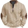 Vhersily 2026 Maglione Uomo Firmato Maglioni Eleganti Casual in Cashmere Cappotti Pullover Calda e Mezza Zip Felpa 3D Stampato Manica Lunga Confortevole Classico Vintage per Casa Ufficio