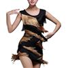 Vhersily Abito da Ballo Latino Donne Strass Abito con Frange Salsa Tango Body da Ginnastica Artistica Tuta Abiti Danze Pattinaggio Dancewear Per Cosplay 20s Rock Street Style Rap per Matrimonio