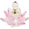 TOYANDONA Flacone di Profumo in Cristallo Vuoto a Forma di Fiore di Loto Rosa, Bottiglia Diffusore per Aromaterapia Ricaricabile, Piccolo Flacone Decorativo Vintage per Oli Essenziali