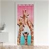 Loussiesd - Tenda adorabile con giraffa per porta, per la privacy, 150x203cm, tenda per armadio con animali dello zoo, copertura per porta della camera da letto e soggiorno, trattamenti per finestre