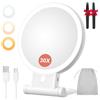 Auxmir Specchio Trucco con Luci LED, Specchio Ingranditore 30X/1X a Doppio Lato, Luminosità Regolabile a 3 Colori, Specchio da Tavolo Pieghevole con Foro per Appendere, Ricaricabile e Portatile
