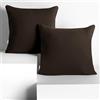 DecoKing Set di 2 federe 50 x 50 * 2 cm, jersey 100% cotone pettinato, chiusura a cerniera Cioccolato Amber
