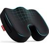 QurMance Cuscino Sedia Ufficio Ergonomico Memory Foam - Cuscino Coccige Ortopedico con Base Antiscivolo-cuscino ortopedico seduta Supporto per Postura Corretta-Ideale per Seggiolino gaming