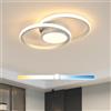 SENQIU Plafoniera LED Soffitto Dimmerabile, 40W Lampada da Soffitto Moderna | con Telecomando 3000K-6500K, Lampadario LED Moderno Rotondo per Camera da Letto Soggiorno Sala da Pranzo, Argento