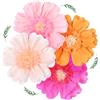 AUAUY 4Pz Ventagli di Carta, Ghirlanda di Fiori da Appendere-Floreale | Ventaglio Decorativo Rotondo, per Compleanni, Carnevali, Matrimoni, Festival, Rosso-Arancio