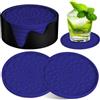 AUAUY 6Pz Rotondi Isolanti Sottobicchieri, Sottobicchieri in Silicone-Blu