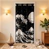Loussiesd Japan Wave Mountain Fuji 150 x 203 cm 1 pannello porta tenda divisorio per la privacy, bianco nero
