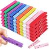 Kinesgsg 100 Pezzi Mollette In Legno, Mollette da Bucato 7,3cm con Molla Antiruggine, Molletta Legno Colori Multipli, Mollettes di Legnos Serraggio Robusto, per Bucato, Stendere Panni Lavoretti